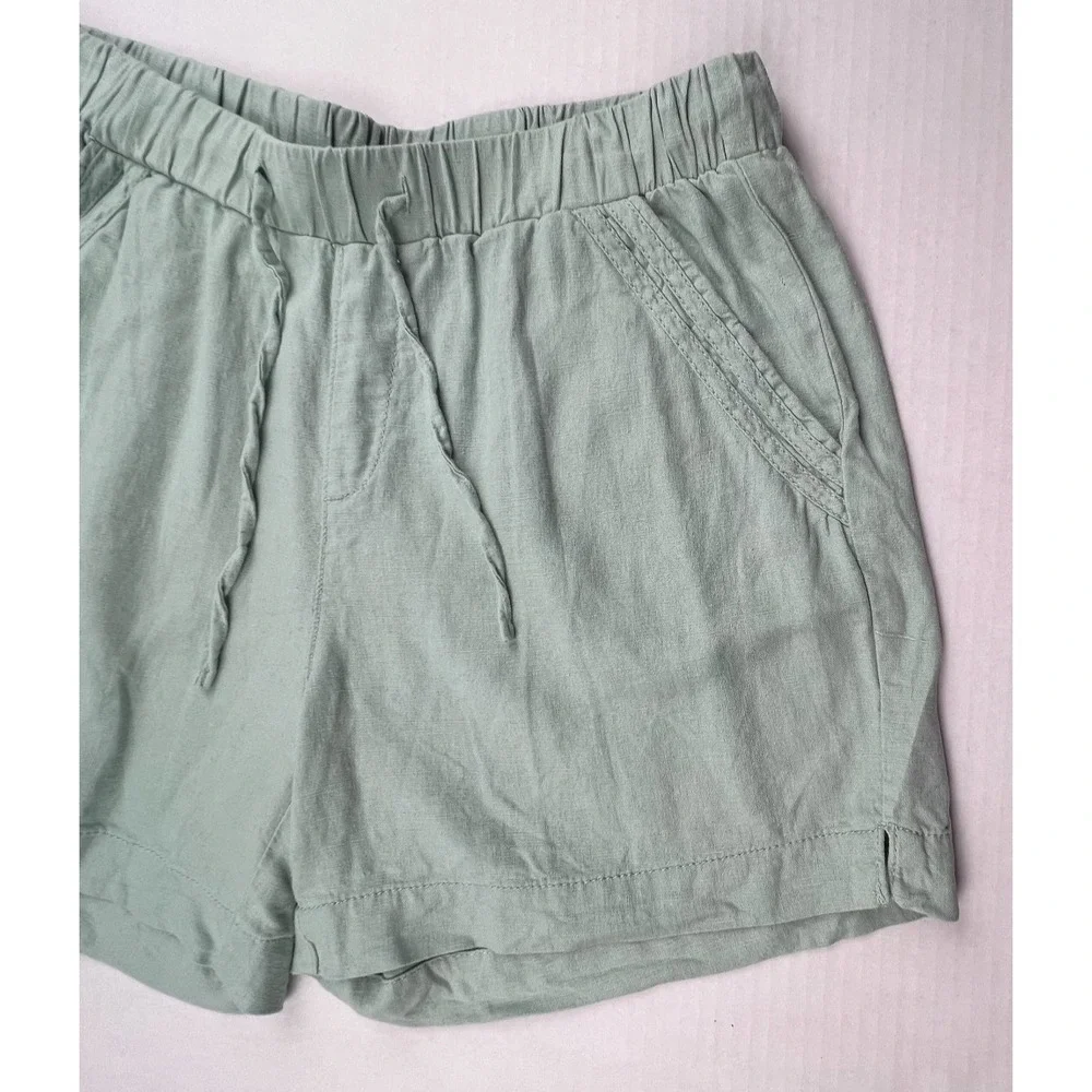 BRIGGS Womens Shorts BUNDLE 2 Pair M Black Mint Green Linen Blend Summer Casual